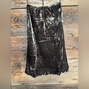 J. Jill Dark Brown Velvet A-Line Skirt
